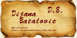 Dijana Batalović vizit kartica